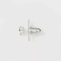 Sterling Silver Cubic Zirconia Stud Cross Earring Set 4pc - A New Day™ Silver