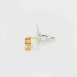 Sterling Silver Cubic Zirconia Stud Heart Stud Earring Set 4pc - A New Day™ Gold