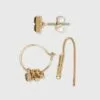 Hoop and Threader Stud Earring Set 3pc - A New Day™ Gold -A New Day popular shop unnamed file 1035
