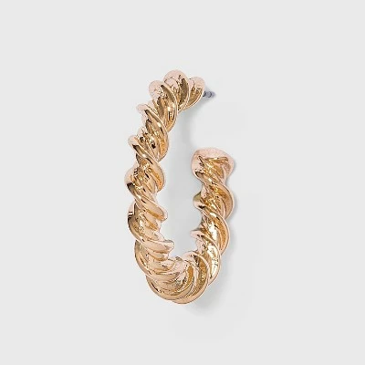 Gold Twisted Hoop Earrings - A New Day™ Gold 3 Gold Twisted Hoop Earrings - A New Day™ Gold