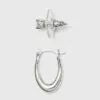 Sterling Silver Cubic Zirconia Oval Tapered Hoop Earring Set 2pc - A New Day™ Silver -A New Day popular shop unnamed file 1056