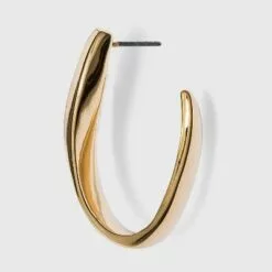 Twisted Metal Hoop Earrings - A New Day™ Gold