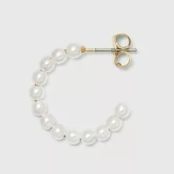 Pearl Hoop, Stud, Ear Cuffs Earring Set 8pc - A New Day™