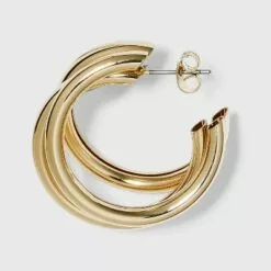 Multi Tube Hoop Earrings - A New Day™ Gold