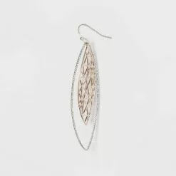 Multi Plated Filigree Drop Earrings - A New Day™