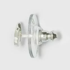 Sterling Silver Cubic Zirconia and Butterfly Stud Earring Set 3pc - A New Day™ Silver