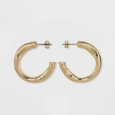 Wavy Hoop Earrings - A New Day™ Gold 4 Wavy Hoop Earrings - A New Day™ Gold - Image 2
