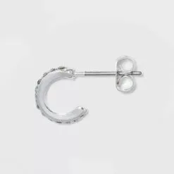 Cubic Zirconia Triangle Stud and Huggie Earring Set - A New Day™ Silver