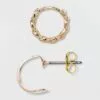 Thick Hoop, Chain Hoop, and Gold Stud Earring Set - A New Day™ Gold -A New Day popular shop unnamed file 1158