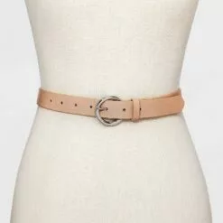 Women's Round Buckle Belt - A New Day™ Melon Ice