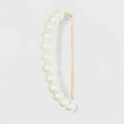 Pearl Drop Hoop Earrings - A New Day™ Gold