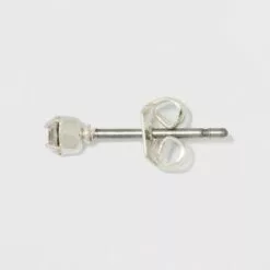 Pair of Star, Moon, and Cubic Zirconia Button Stud Earring Set 3pc - A New Day™ Silver