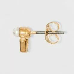 Pearls, Ball, Stud and Hoop Multi Earring Set 8pc - A New Day™ Gold