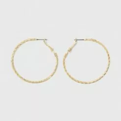 Textured Hoop Earrings - A New Day™ Gold