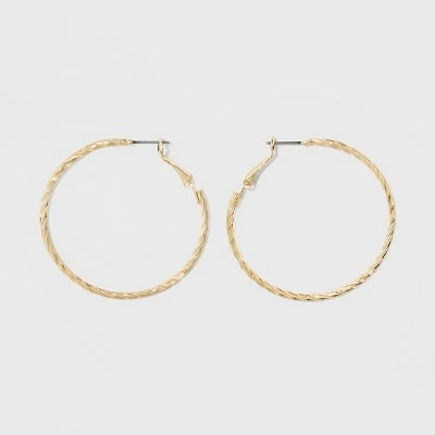Textured Hoop Earrings - A New Day™ Gold 3 Textured Hoop Earrings - A New Day™ Gold
