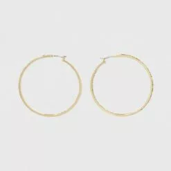 Hoop with Pave Stones Earrings - A New Day Gold