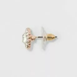 Pave Flower Stud Earrings - A New Day™ Silver