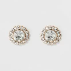 Pave Flower Stud Earrings - A New Day™ Silver -A New Day popular shop unnamed file 1335