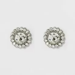 Pave Flower Stud Earrings - A New Day™ Silver -A New Day popular shop unnamed file 1336