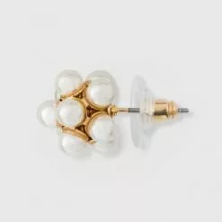 Simulated Pearl Stud Earrings - A New Day™ Gold
