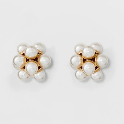Simulated Pearl Stud Earrings - A New Day™ Gold 4 Simulated Pearl Stud Earrings - A New Day™ Gold - Image 2