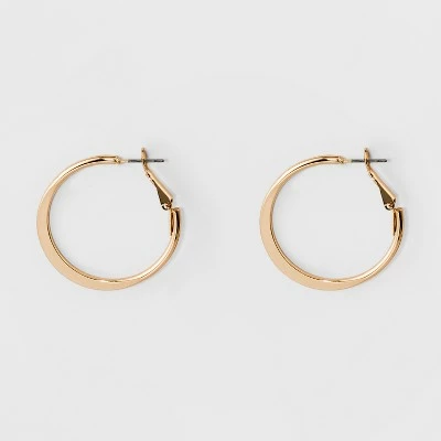 Medium Flat Hoop Earrings - A New Day™ Silver 4 Medium Flat Hoop Earrings - A New Day™ Silver - Image 2