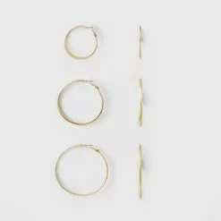 Hoop Earring Set 3ct - A New Day™ Gold