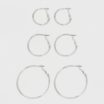 Hoop Earring Set 3ct - A New Day Gold 5 Hoop Earring Set 3ct - A New Day Gold - Image 3