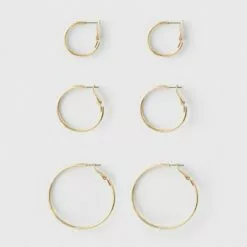 Hoop Earring Set 3ct - A New Day Gold 9 Hoop Earring Set 3ct - A New Day Gold -A New Day popular shop unnamed file 1358
