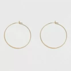 Thin Medium Hoop Earrings - A New Day™ Gold