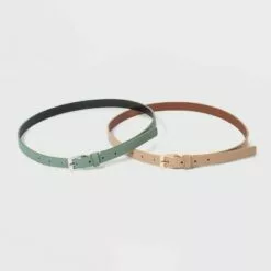 Women's 2 Fer with Lacing Buckle Belt - A New Day™ Moon Rock Green/Melon Ice -A New Day popular shop unnamed file 137