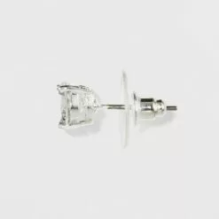 Women's Fashion Trio Crystal Round Stud Earring Set 3pc - A New Day™ Silver