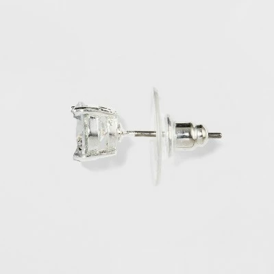 Women's Fashion Trio Crystal Round Stud Earring Set 3pc - A New Day™ Silver 3 Women's Fashion Trio Crystal Round Stud Earring Set 3pc - A New Day™ Silver