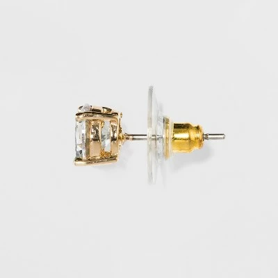 Women's Fashion Trio Crystal Round Stud Earring Set 3pc - A New Day™ Silver/Gold 3 Women's Fashion Trio Crystal Round Stud Earring Set 3pc - A New Day™ Silver/Gold