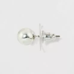 Women's Fashion Trio Stud Ball Earring Set 3pc - A New Day™ Silver