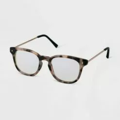 Women's Tortoise Shell Square Blue Light Filtering Reading Glasses - A New Day™ Tan