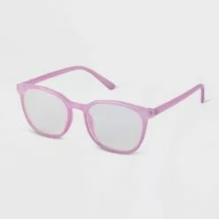 Women's Angular Blue Light Filtering Reading Glasses - A New Day™ Purple