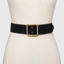 Women's Double Center Prong Belt - A New Day™ Black
