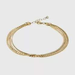 3 Row Multi Chains Anklet - A New Day™ Gold