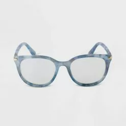 Women's Marble Print Cateye Blue Light Filtering Reading Glasses - A New Day™ Blue -A New Day popular shop unnamed file 1502