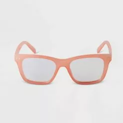 Women's Angular Square Blue Light Filtering Glasses - A New Day™ Peach Orange -A New Day popular shop unnamed file 1511
