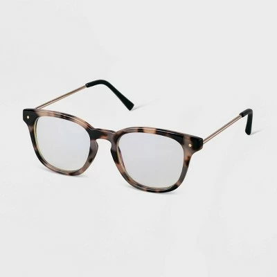 Women's Tortoise Shell Square Blue Light Filtering Glasses - A New Day™ Tan 3 Women's Tortoise Shell Square Blue Light Filtering Glasses - A New Day™ Tan