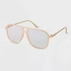 Women's Aviator Blue Light Filtering Glasses - A New Day™ Tan