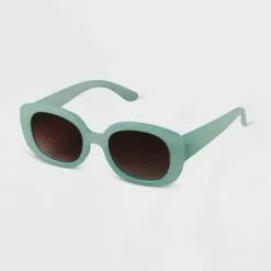 Women's Plastic Retro Oval Sunglasses - A New Day™ Ivory