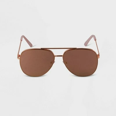 Women's Mirrored Aviator Sunglasses - A New Day™ Rose Gold 5 Women's Mirrored Aviator Sunglasses - A New Day™ Rose Gold - Image 3