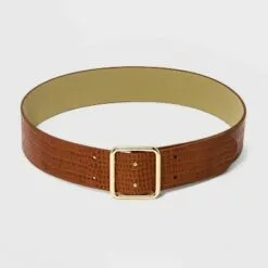 Women's Double Center Prong Belt - A New Day™ Cognac Croc -A New Day popular shop unnamed file 159