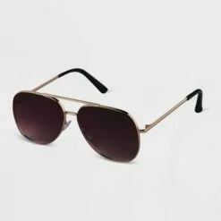 Women's Gradient Aviator Sunglasses - A New Day™ Black