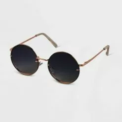 Women's Oversized Metal Round Sunglasses - A New Day™ Gold