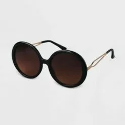 Women's Oversized Round Sunglasses - A New Day™ Black