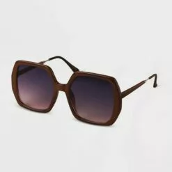 Women's Oversized Square Sunglasses - A New Day™ Brown